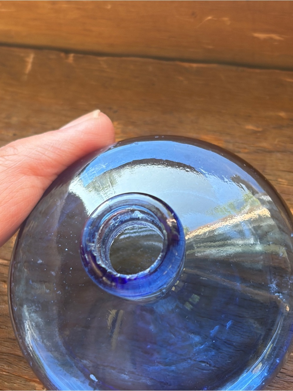 Vintage petite perfume bottle, glass stopper Beautiful blue retro - Picture 4 of 7